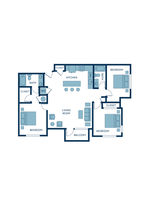 a floor plan of a home with different levels of rooms and a patio